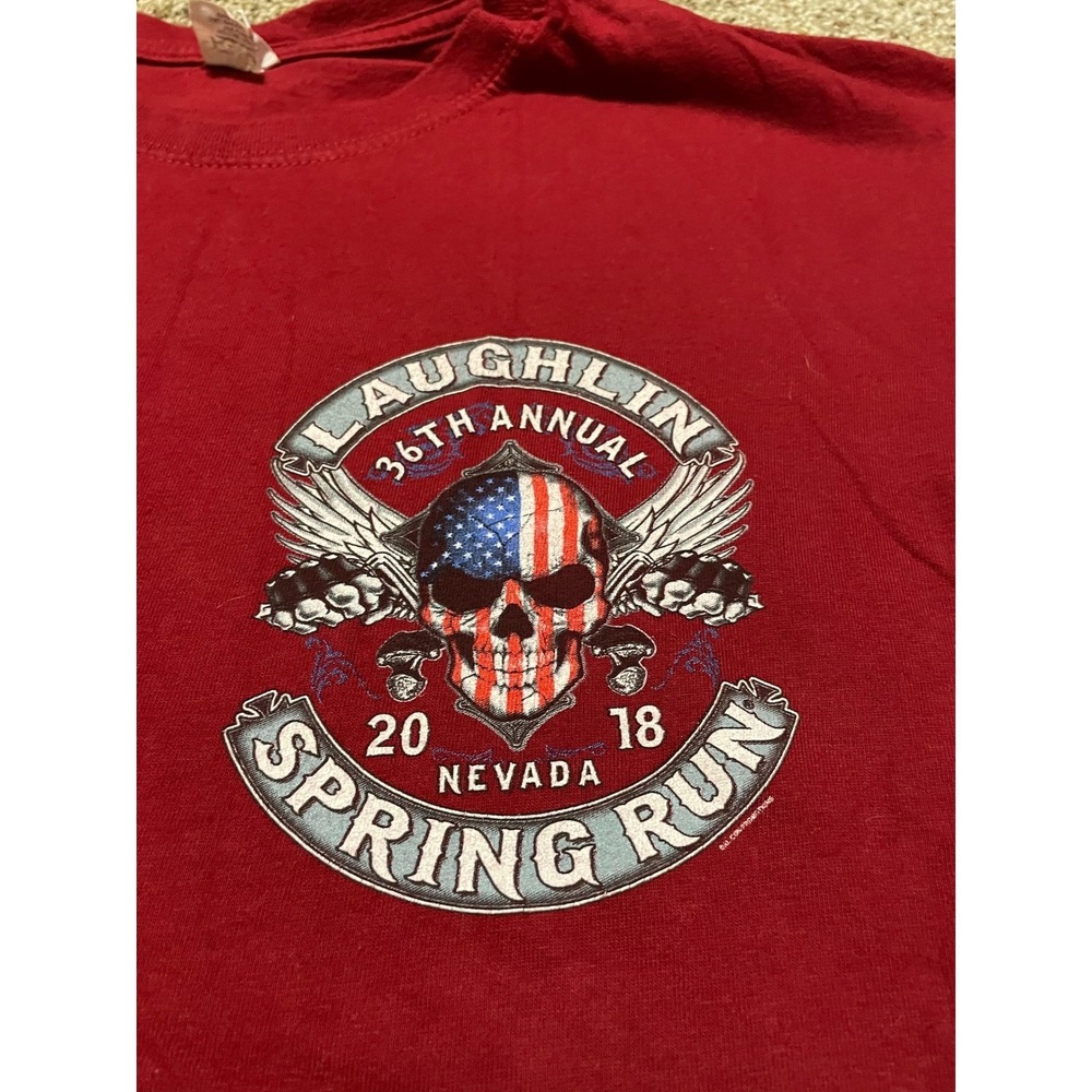 Keya Mens Laughlin Spring Run 2018 Biker Graphic T-Shirt Red Size Med MC180